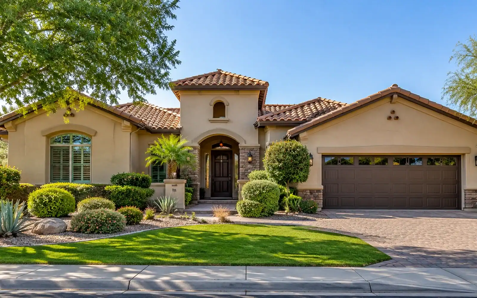 Chandler home with a covered patio and pool