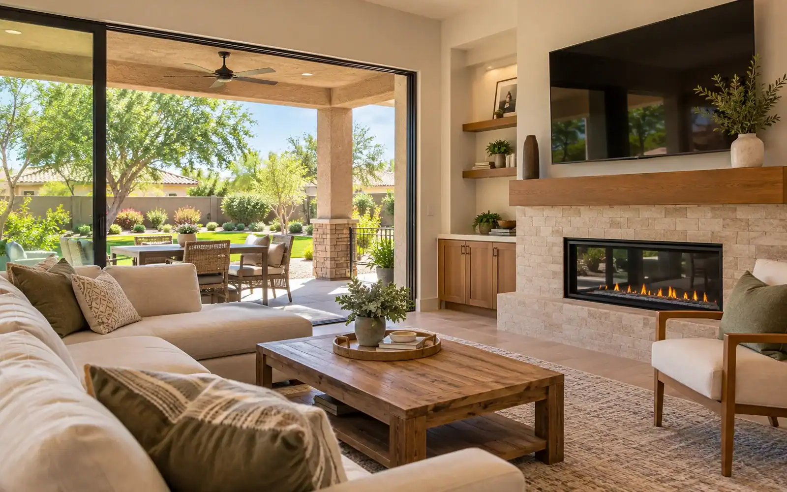 Bright living room in a Gilbert home
